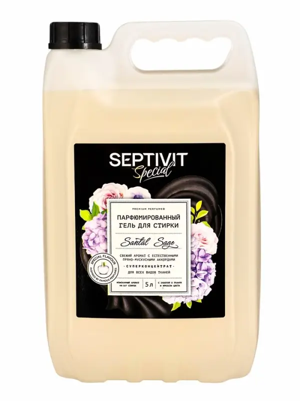 Гель для стирки Septivit Special "Santal Sage", 5л