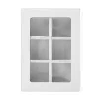 Коробка для 6 конфет с окном, белая, 13.7&times;9.85&times;3.85 см