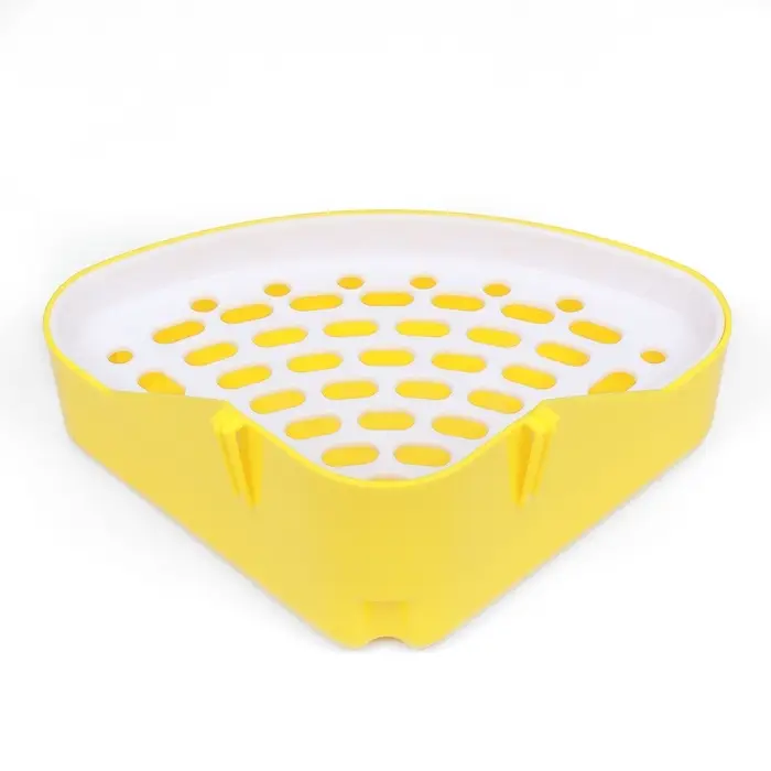 Туалет для кроликов и хорьков, 24&times;18&times;11 см, угловой, пластик, жёлтый