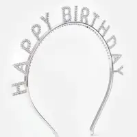 Ободок "Happy birtday" серебряный