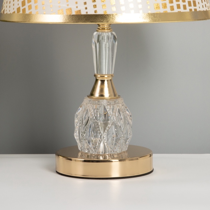 Лампа настольная Лампа настольная "Атомик" 1х40Вт Е27+подсветка LED 5Вт золото 25х25х38см