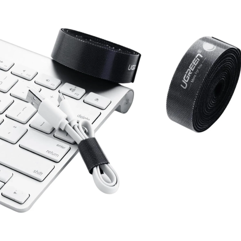 Органайзер UGREEN LP124 кабельный на липучке. цвет черный. 2м (40354)