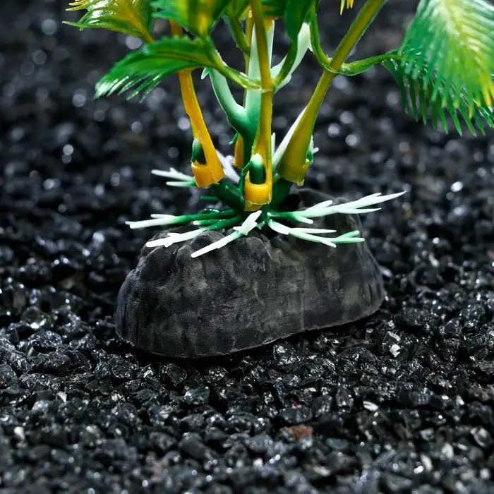 Растение искусственное аквариумное, 4 х 20 см, желто-зелёное