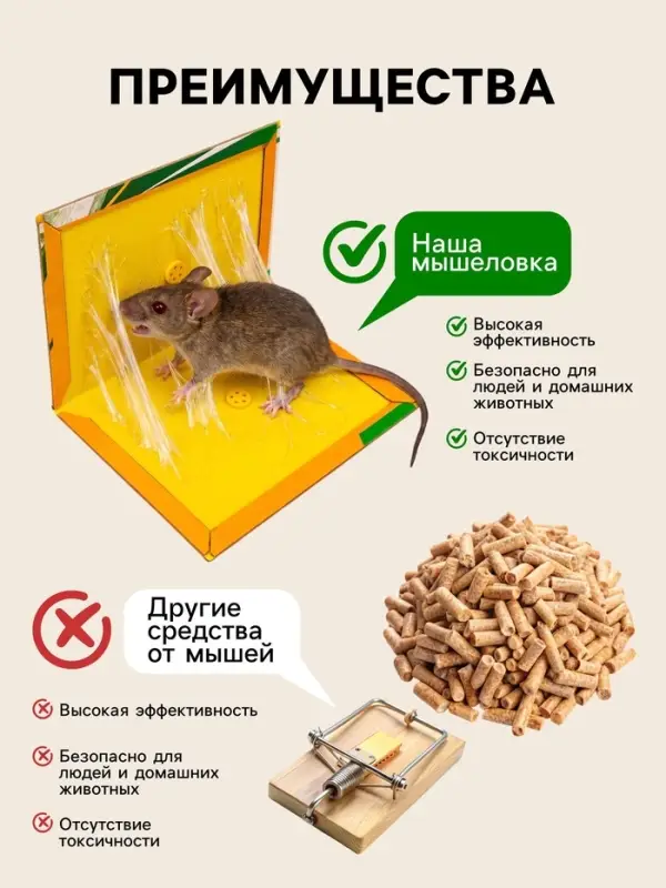 Клеевая ловушка-книжка от грызунов SAFEX, с запахом арахиса, 1 шт.