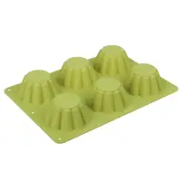 VETTA Форма силиконовая 6 ячеек, для кексов, гофрированная, 25.5x18x3.5см, 3 цвета