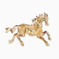 Брошь "Лошадь", конь степной, цвет коричневый в золоте