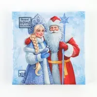 Салфетки новогодние бумажные Home Classic &laquo;Дед Мороз и Снегурочка&raquo;, 3 слоя, 33&times;33 см, 20 шт.