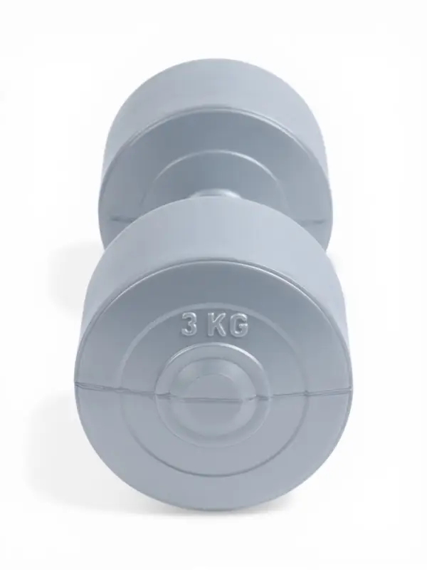 Гантели виниловые, 2 шт., 3 кг, серебристый металлик