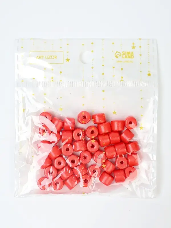 Бусины для творчества пластик цилиндр "Корал" набор 20 гр 0,6х0,6х0,5 см