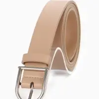 Ремень женский, 1 прокол, металл пряжка, 2.8&times;105 см, бежевый