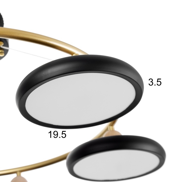 Люстра Люстра "Моника" 6хLED 144Вт 3000-6000К черно-золотой 78х78х100 см