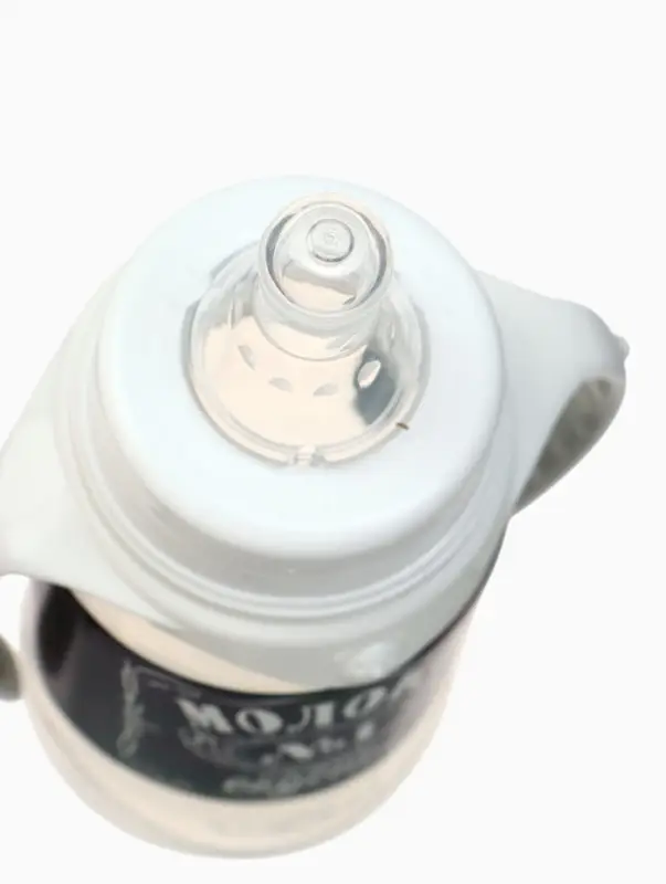 Бутылочка для кормления M&B &laquo;Люблю молоко&raquo;, классическое горло, с ручками, от 0 мес., 150 мл., чёрный