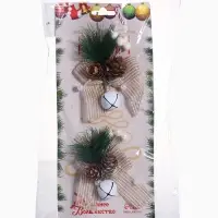 Ёлочные игрушки 2 шт. &laquo;Зимнее волшебство. Композиция на бантике с бубенчиком&raquo;, 11&times;9 см