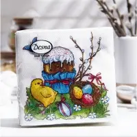 Салфетки бумажные &laquo;Пасха&raquo;, 1 слой, 24&times;24 см, 40 шт