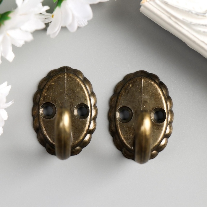 Крючок металл  Крючок металл "Ретро" бронза набор 2 шт 3,9х3,3х2,7 см