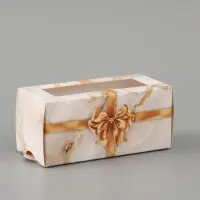 Коробка подарочная с окном &laquo;Мрамор&raquo;, 12&times;5.5&times;5.5 см, самосборная