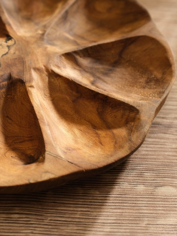 Менажница "Раковина"  дерево Джати, 19х19х2,5 см, цв. коричневый