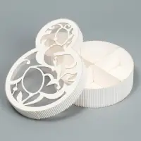 Коробка подарочная, кондитерская упаковка &laquo;8 марта&raquo; белая, 22&times;16&times;5 см