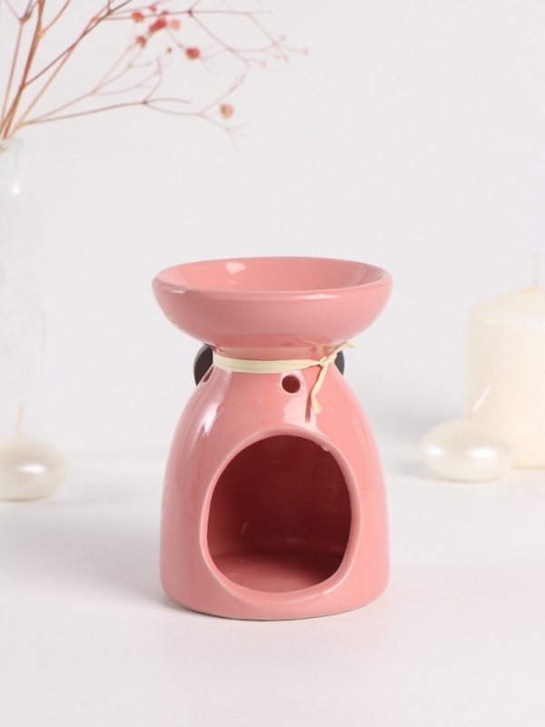 Аромалампа керамика Аромалампа керамика "Резное сердце" розовая 8х8х11,2 см