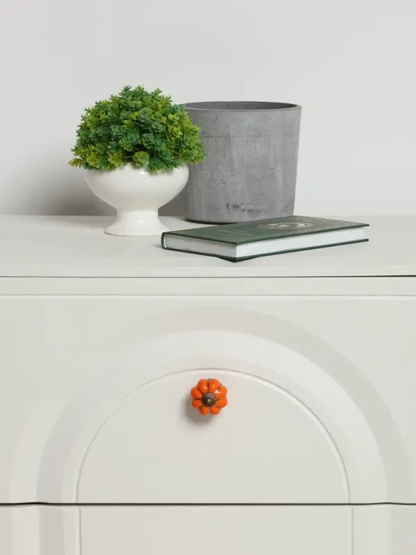 Ручка-кнопка PEONY Ceramics 001, керамическая, оранжевая