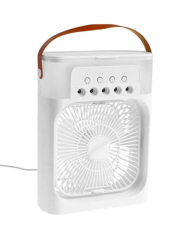 Вентилятор настольный с увлажнителем LOF-06, портативный, 3 скорости, питание USB, белый