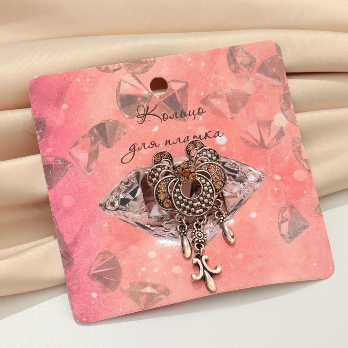 Кольцо для платка «Лилия графская», цвет золотой в чернёном золоте Кольцо для платка «Лилия графская», цвет золотой в чернёном золоте