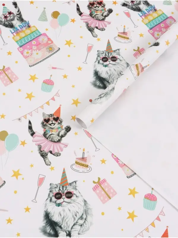 Бумага упаковочная глянцевая &laquo;Танцевальные поздравления&raquo;, 50&times;70 см