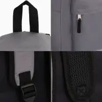 Рюкзак школьный на молнии, с карманом, однотонный, размер 30&times;14&times;41 см, серый