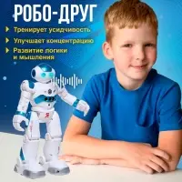 Робот &laquo;Робо-друг&raquo;, с дистанционным и сенсорным управлением, русский чип, цвет синий