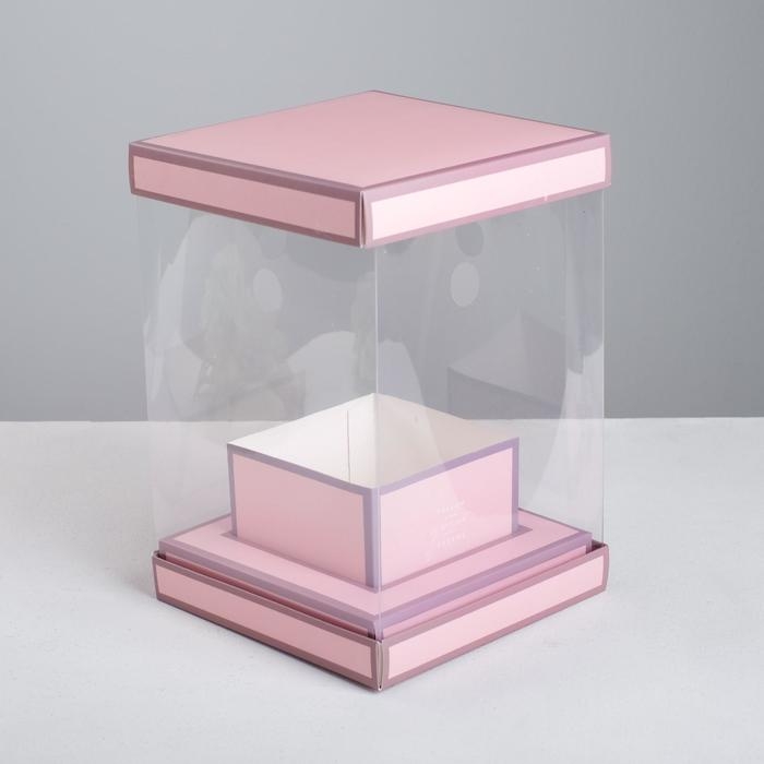 Коробка подарочная для цветов с вазой и PVC окнами складная, упаковка, «Вдохновение», 16 х 23 х 16 см Коробка подарочная для цветов с вазой и PVC окнами складная, упаковка, «Вдохновение», 16 х 23 х 16 см