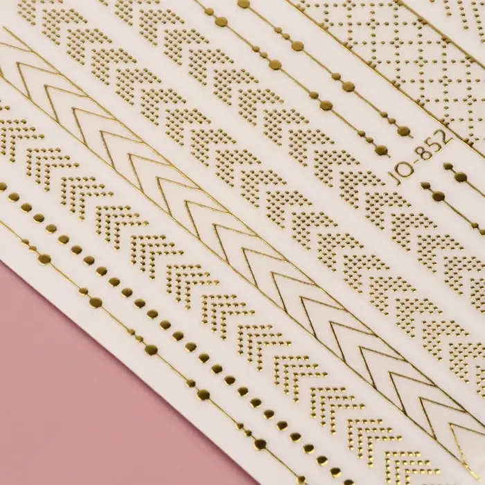 Наклейки для ногтей «Украшение», металлизированные, цвет золотистый