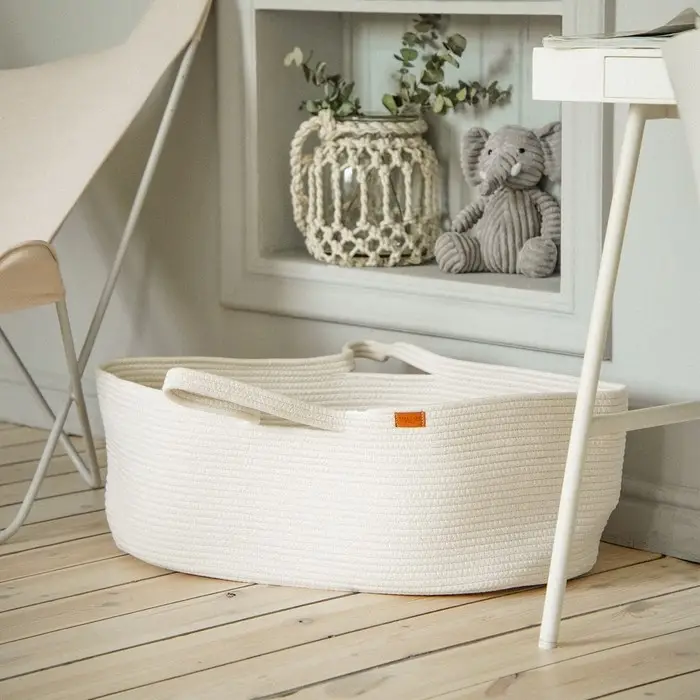 Корзина для хранения SL Home, плетёная, ручной работы, 70&times;40&times;24 см, белая