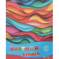 Бумага цветная А4, 16 листов, 8 цветов &laquo;Яркие волны&raquo;, газетная