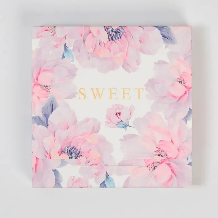 Коробка для шоколада, кондитерская упаковка, «Цветы», с окном, 10.2 х 1.4 х 10.2 см Коробка для шоколада, кондитерская упаковка, «Цветы», с окном, 10.2 х 1.4 х 10.2 см