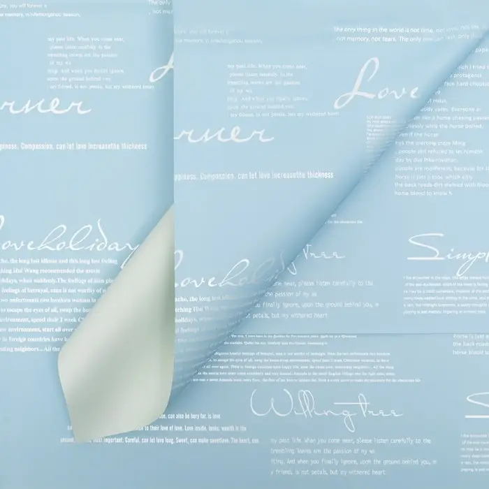 Пленка двусторонняя, для цветов и флористики, 58×58 см, голубая