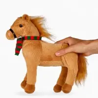 POMPOSHKI Мягкая игрушка Лошадка в шарфе, коричневая