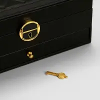 Шкатулка для украшений Netsai, 2 яруса, 17&times;23&times;10 см, чёрная