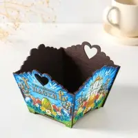 Конфетница квадратная или подставка под пасхальный кулич №4.  10х13х13,5 см