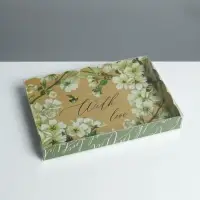 Коробка для печенья, кондитерская упаковка с PVC крышкой, «Пчёлка», 22 х 15 х 3 см