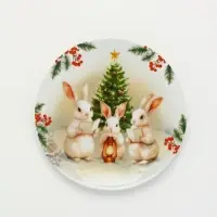 Посуда новогодняя «Новый Год», набор 4 предмета: тарелка Посуда новогодняя «Новый Год», набор 4 предмета: тарелка