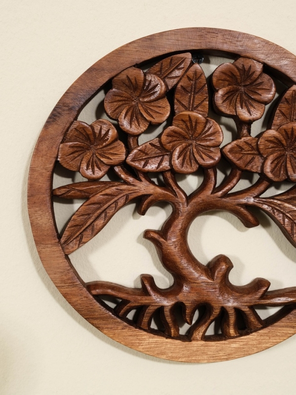 Панно "Древо жизни" дерево суар, 20х20х2 см