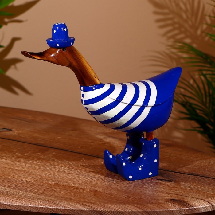 Сувенир "Уточка в синем" дерево 25х7х25 см