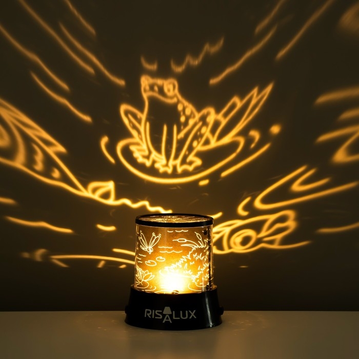 Ночник-проектор Ночник-проектор "Квакушки" LED USB/от батареек черный 10,8х10,8х11,5 см RISALUX