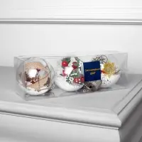 Набор ёлочных шаров &laquo;Зимний лес&raquo;, 3 шт., d=8 см, 1 LED, от батареек, свечение белое