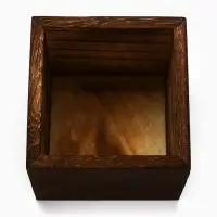 Ваза для цветов с деревянной подставкой из тёмного стекла, 25&times;9 см, 1.4 л.