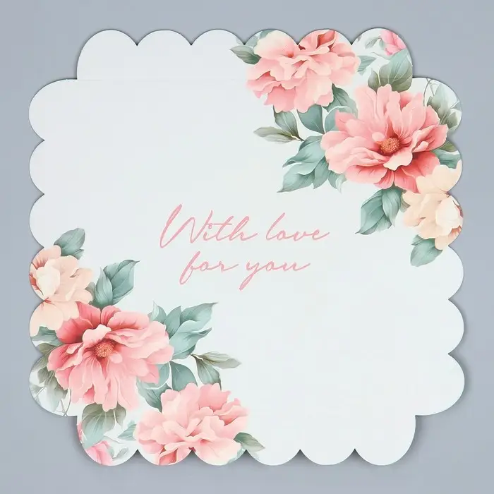 Коробка для печенья, кондитерская упаковка с PVC крышкой, With love for you, 21 х 21 х 3 см