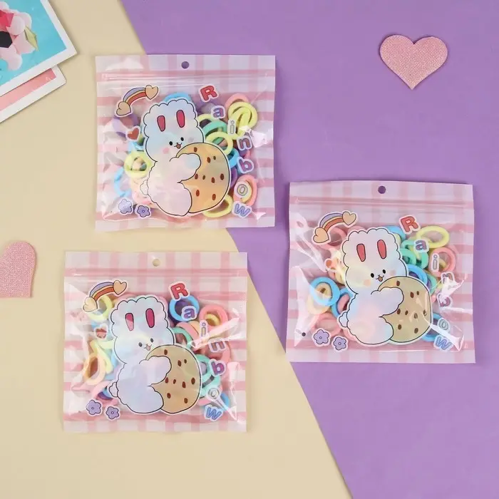 Резинка для волос  Резинка для волос "Хорошие пожелания" (набор 50 шт) зайка, 2 см, микс