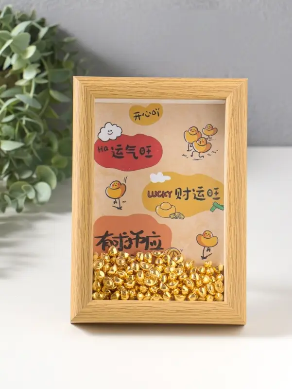 Настенный декор, панно в раме &laquo;Золотые слитки: Счастливчик&raquo;, 3&times;12.3&times;17.2 см