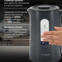 Чайник HYK-G4508 1,5л 1700Вт серый (стекло)