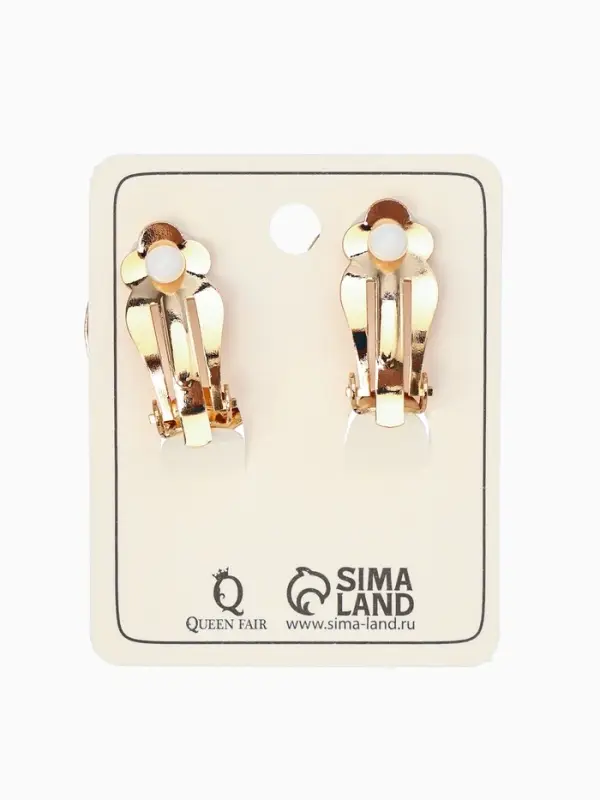 Серьги клипсы для ушей QF &laquo;Полукруг&raquo;, цвет золото